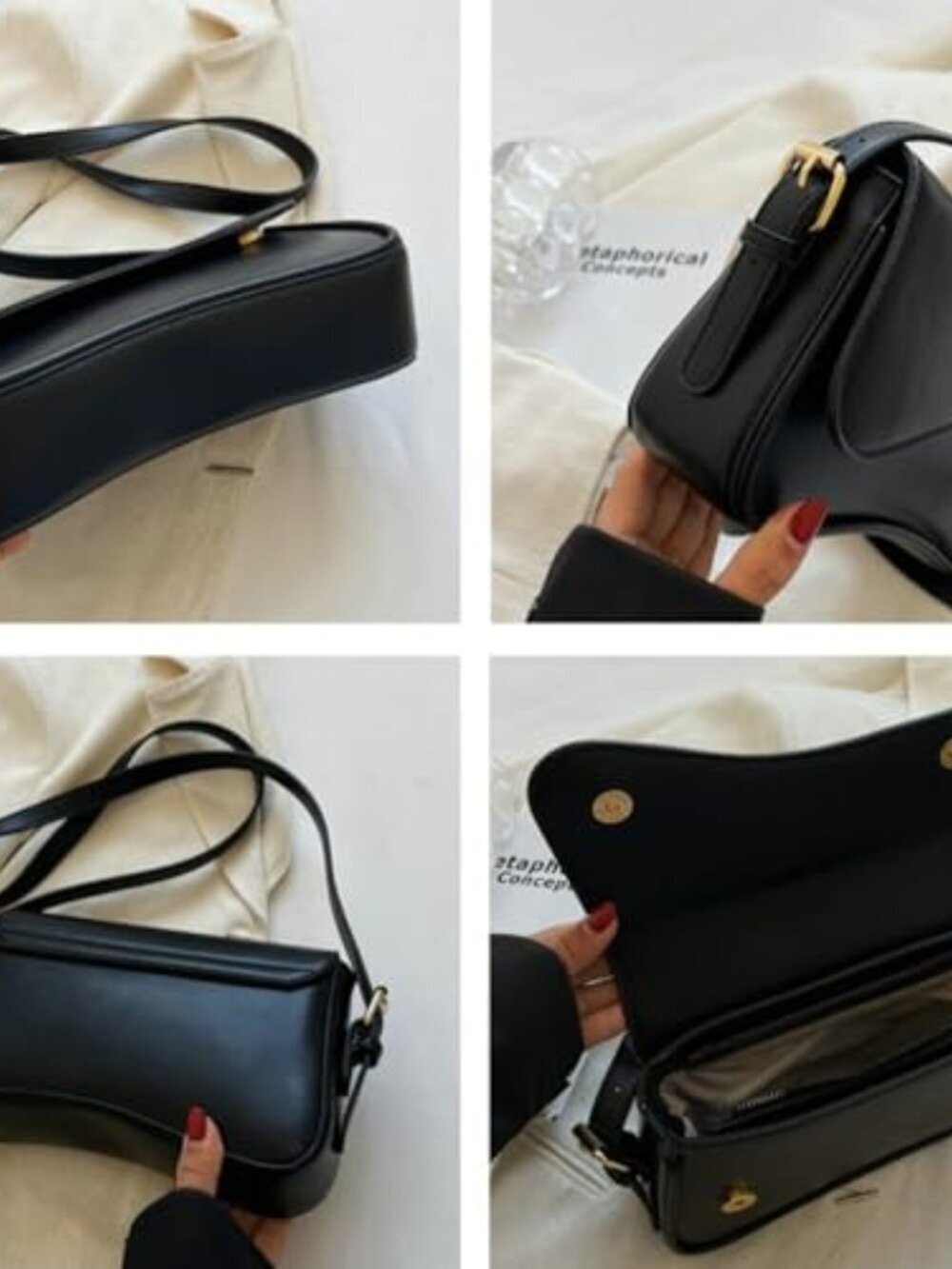 🆕 Women’s Hobo Shoulder Bag Handbags Retro Evening Vegan Leather Underarm Bag - Picture 6 of 7
